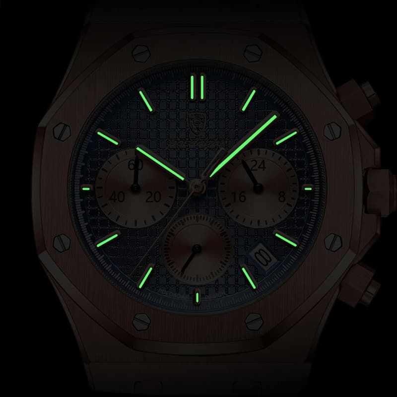 Luxury Men's Chronograph Watch, Textured Dial
