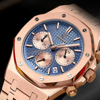 Luxury Men's Chronograph Watch, Textured Dial