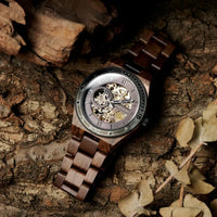 Men's Wooden Mechanical Watch - Natural Craftsmanship