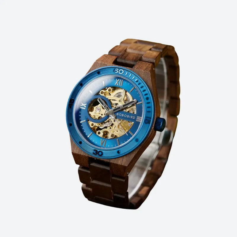 Men's Wooden Mechanical Watch - Natural Craftsmanship