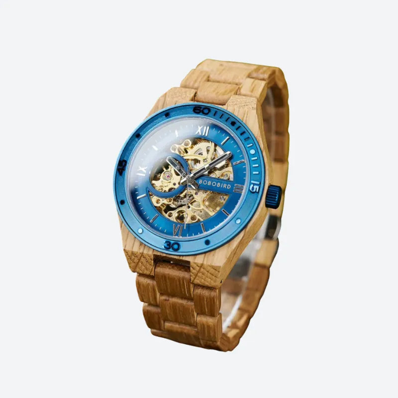 Men's Wooden Mechanical Watch - Natural Craftsmanship