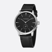 Men's Mechanical Watch with Leather Strap, Manual Winding