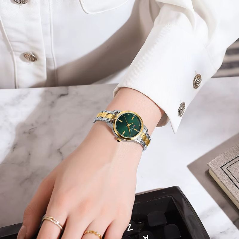 Sparkling Two-Tone Quartz Watch for Women