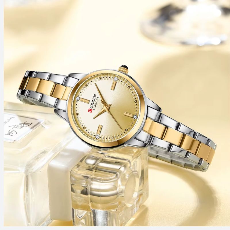 Sparkling Two-Tone Quartz Watch for Women