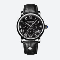 Men's Round Chronograph Quartz Watch with Roman Numerals