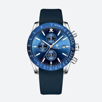 Men's Round Chronograph Quartz Watch with Silicone
