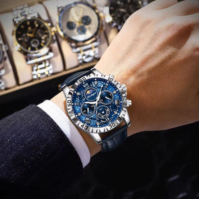 Men's Round Quartz Chronograph Watch, Sapphire Crystal