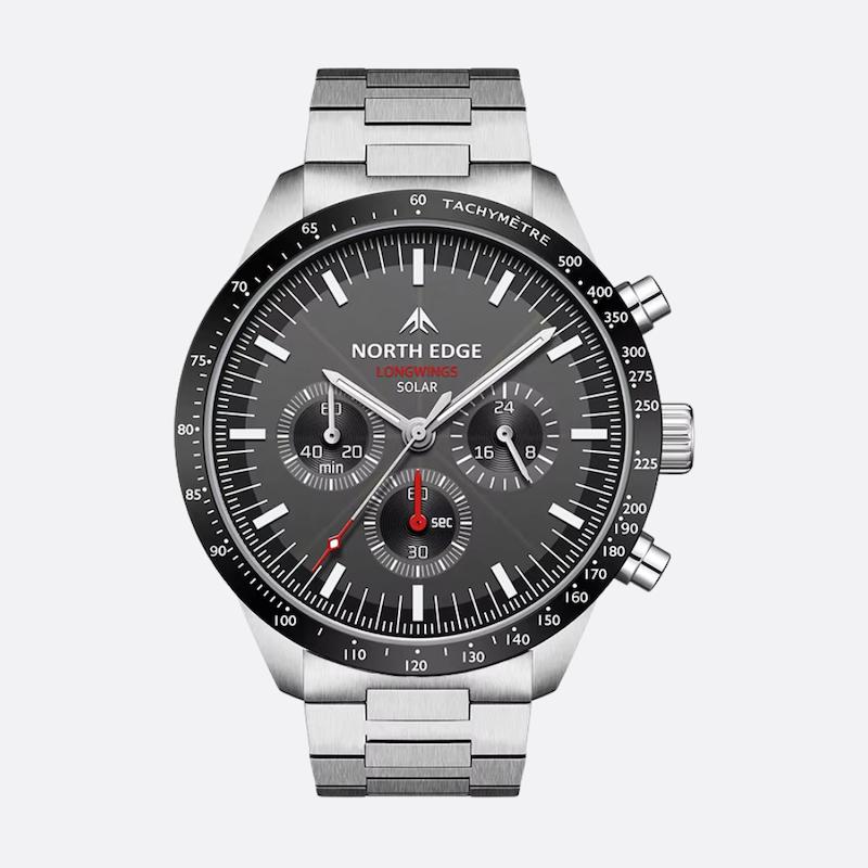 Men's Solar Chronograph Watch, 50M Water Resistant