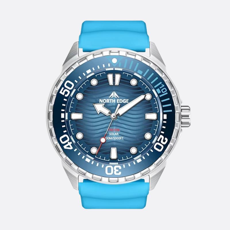 Men's Solar Diving Watch, 300M Waterproof