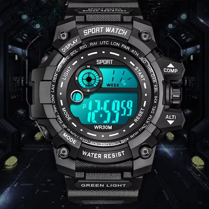 Men's Rugged Style Digital Sports Watch