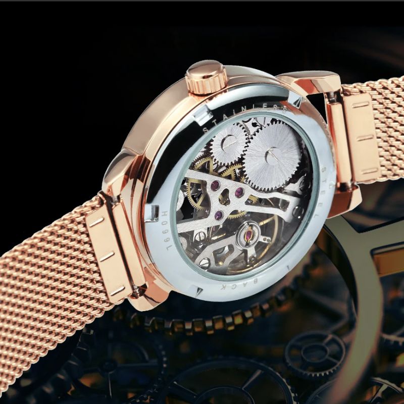 Women's Skeleton Watch with Exposed Mechanism
