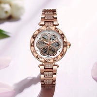 Women's Skeleton Watch in Metal and Rhinestones
