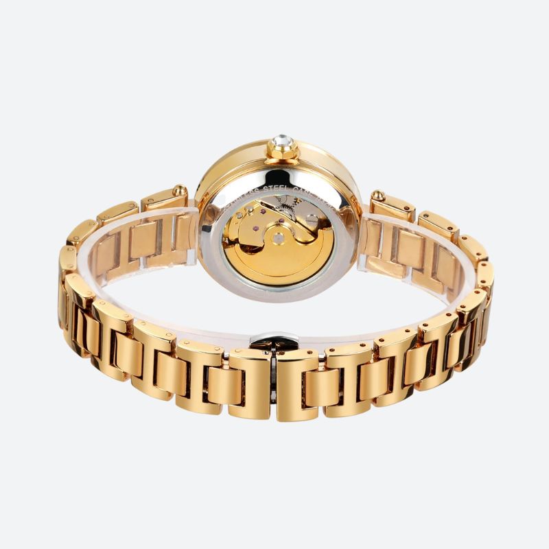 Women's Skeleton Watch in Metal and Rhinestones