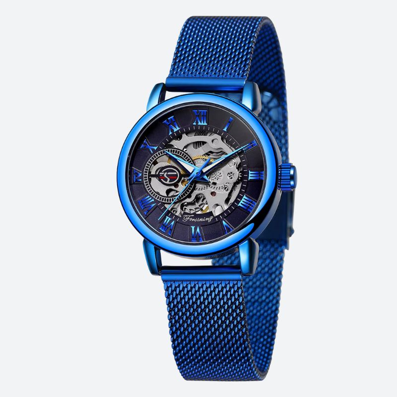 Women's Round Metal Skeleton Watch 1