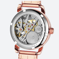 Round Metal Skeleton Watch for Women