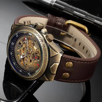 Men's Bronze Skeleton Watch, Automatic Mechanical
