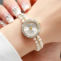 Vintage Women's Watch with Pearl Bracelet