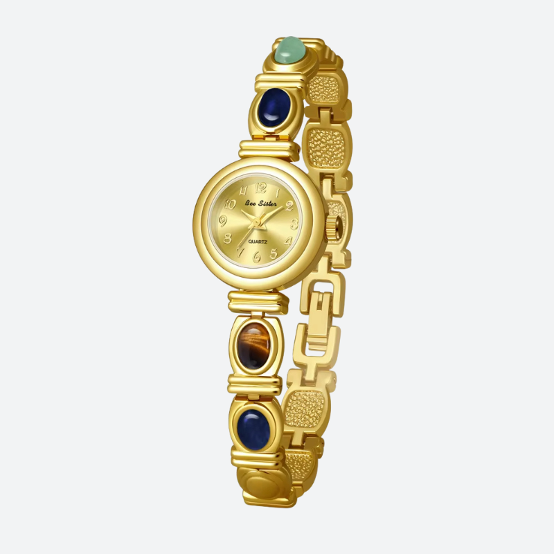 Vintage Women's Watch Adorned with Natural Stones 2