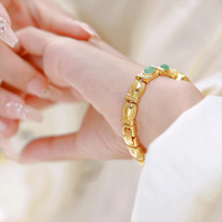 Vintage Women's Watch Adorned with Natural Stones