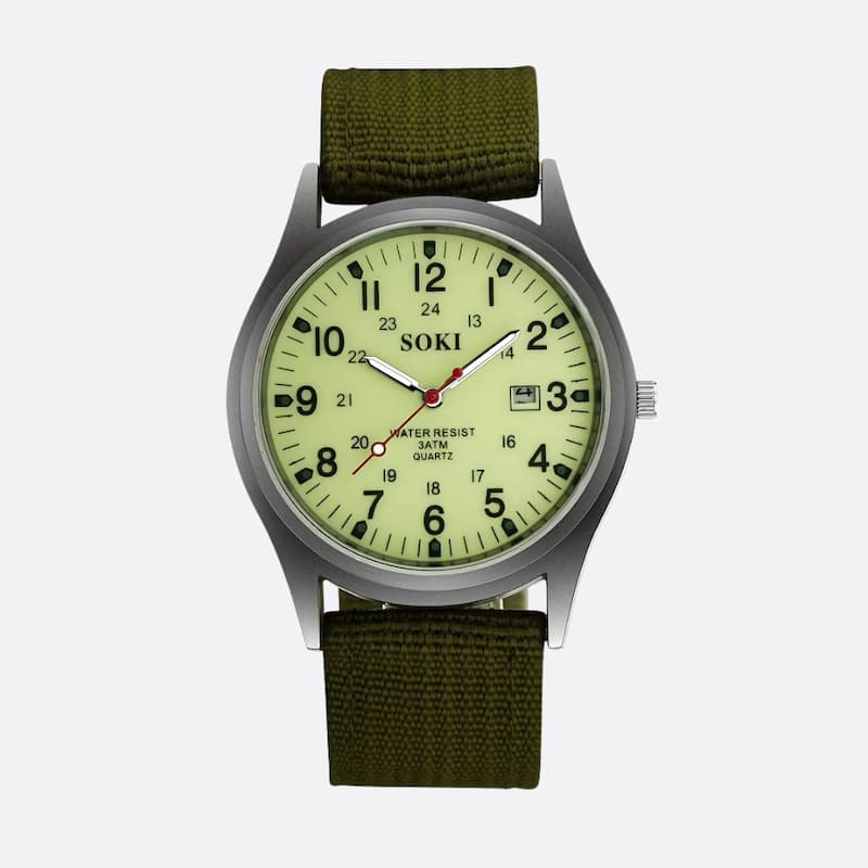Vintage Military Men's Quartz Watch, Nylon Strap Image