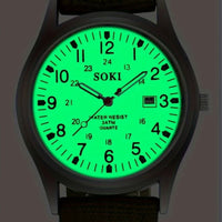 Vintage Military Men's Quartz Watch, Nylon Strap