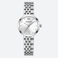 Luxury vintage women's watch in elegant silver with a polished steel bracelet.