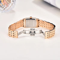 Vintage Women's Watch, Rectangular Shape, Silver and Mother of Pearl