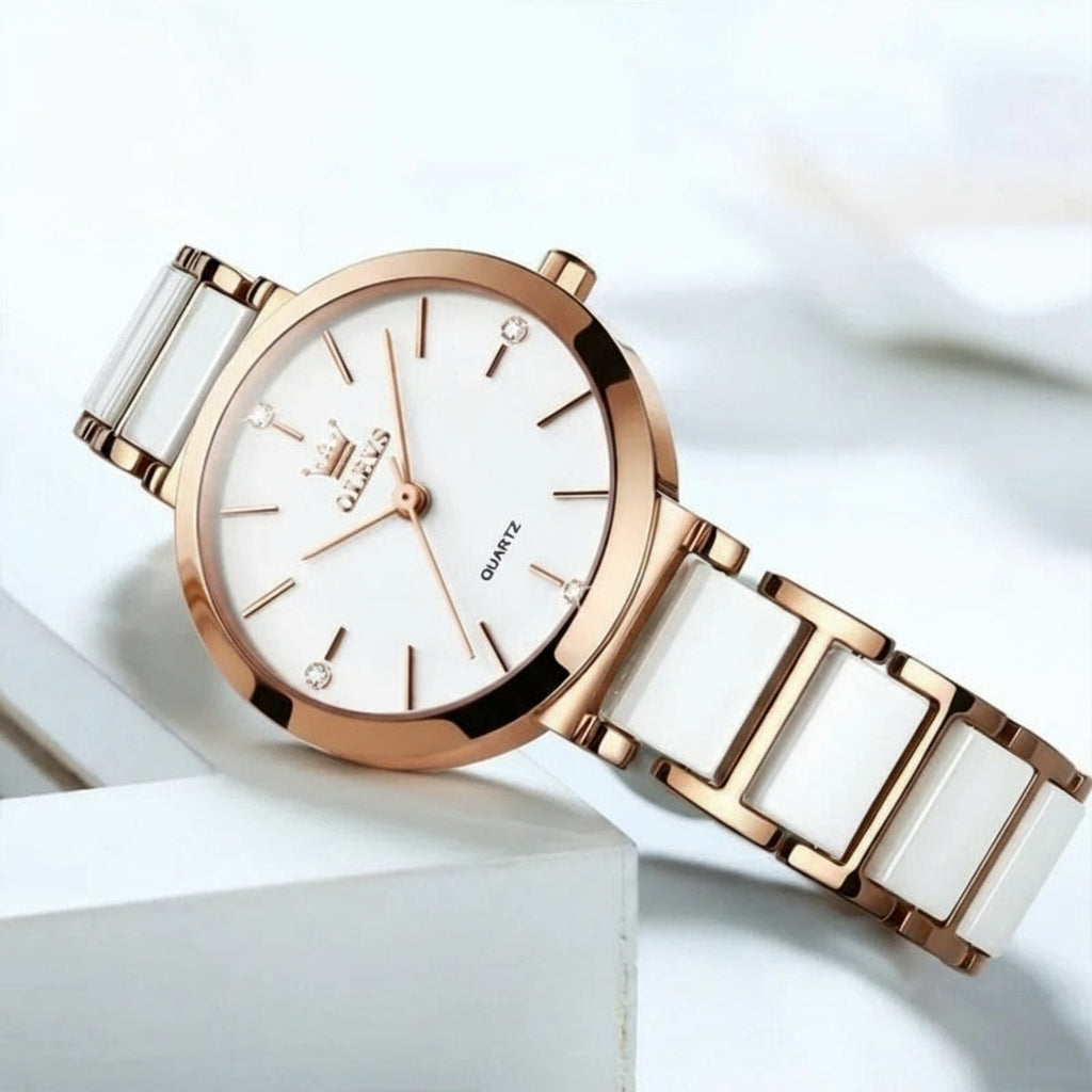 Vintage Round Watch for Women, Rose Gold
