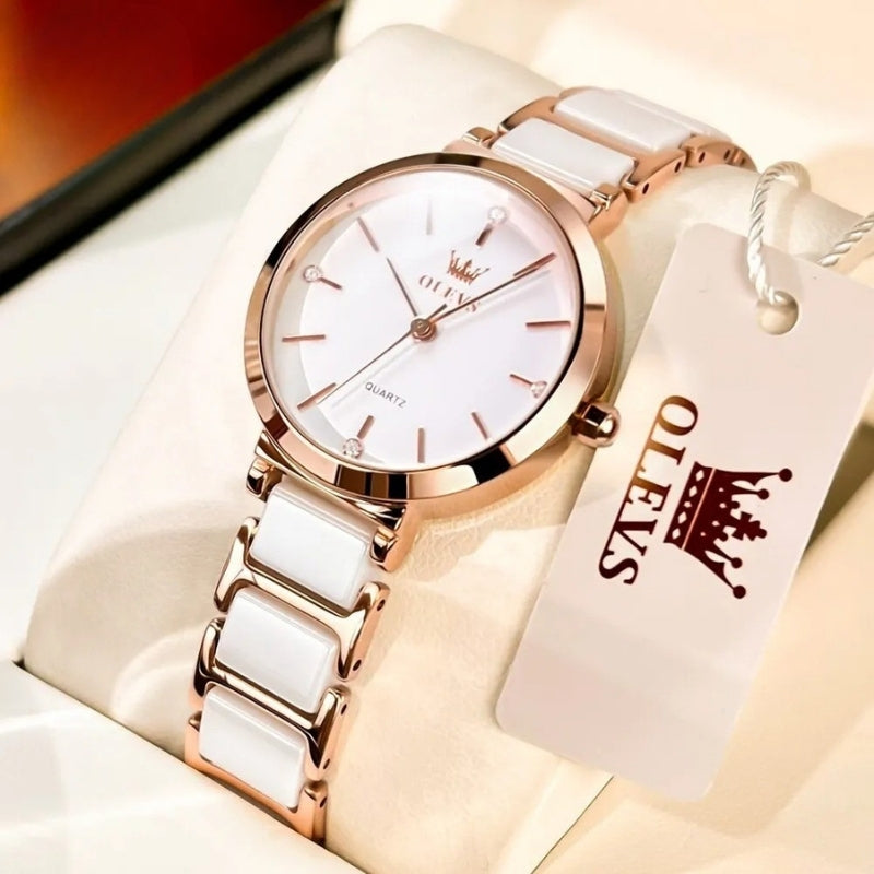 Vintage Round Watch for Women, Rose Gold