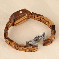 Women's Wooden Square Quartz Watch