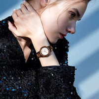 Patchwork Chic Women's Wooden Watch