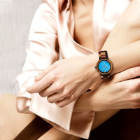 Patchwork Chic Women's Wooden Watch