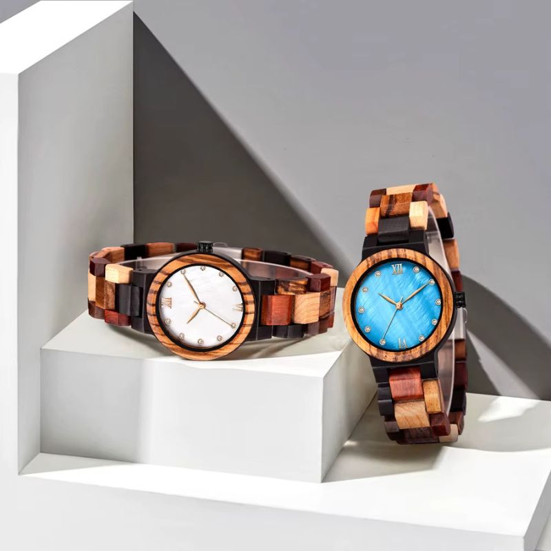 Patchwork Chic Women's Wooden Watch