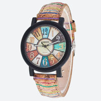 Women's Wooden Patchwork Retro Watch