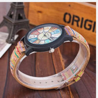 Women's Wooden Patchwork Retro Watch