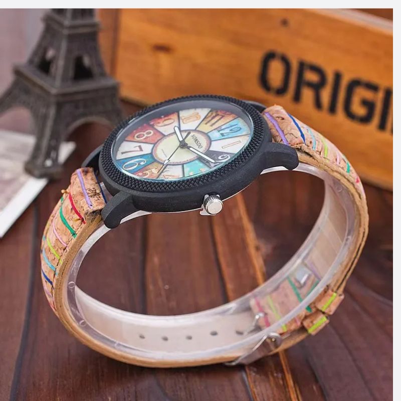 Women's Wooden Patchwork Retro Watch