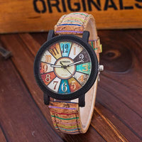 Women's Wooden Patchwork Retro Watch