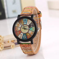 Women's Wooden Patchwork Retro Watch