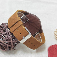Women's Wooden Quartz Leather Watch