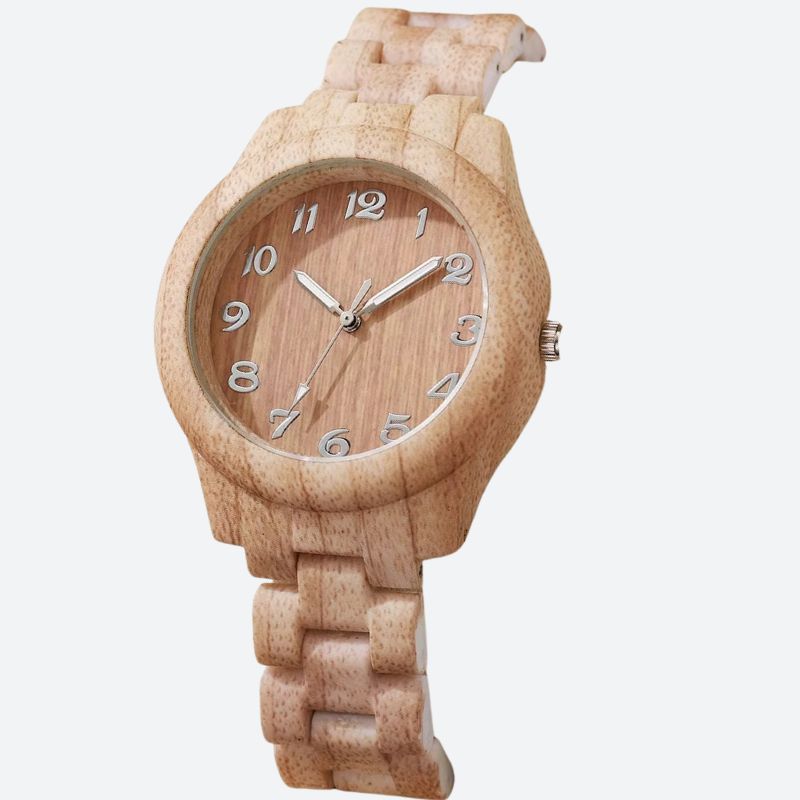 Women's quartz wooden watch 4