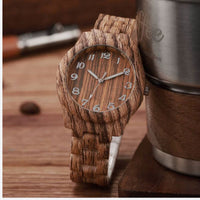 Women's wooden quartz watch