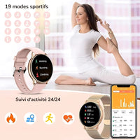 Women's Smartwatch with Milanese Mesh in Rose Gold