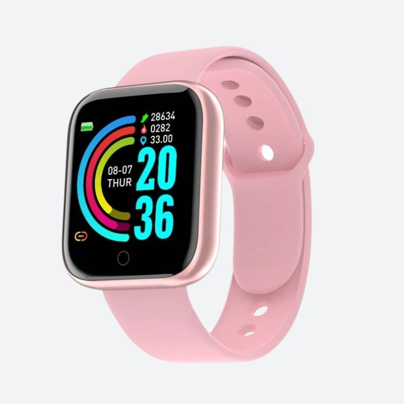 Women's Pink Smartwatch with Bluetooth & Health Tracking