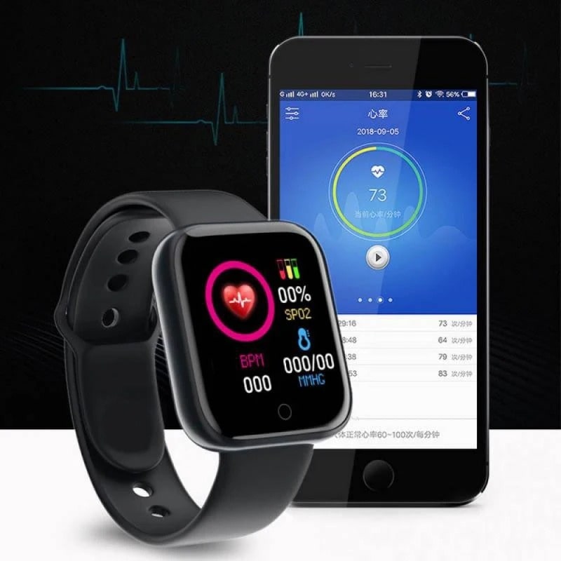 Women's Pink Smartwatch with Bluetooth & Health Tracking