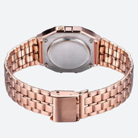 Women's Digital Watch with Shiny Finish Metal Bracelet