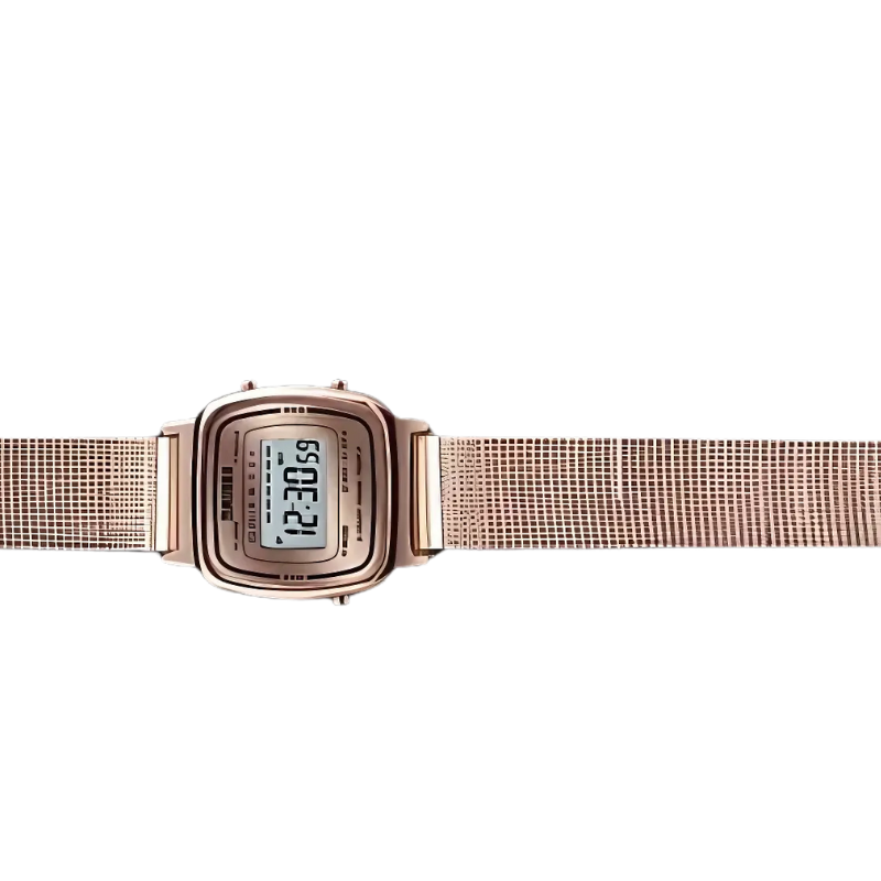Women's Digital Watch with Metallic Square Dial