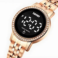 Women's Digital Watch in Retro-Chic Metallic Style