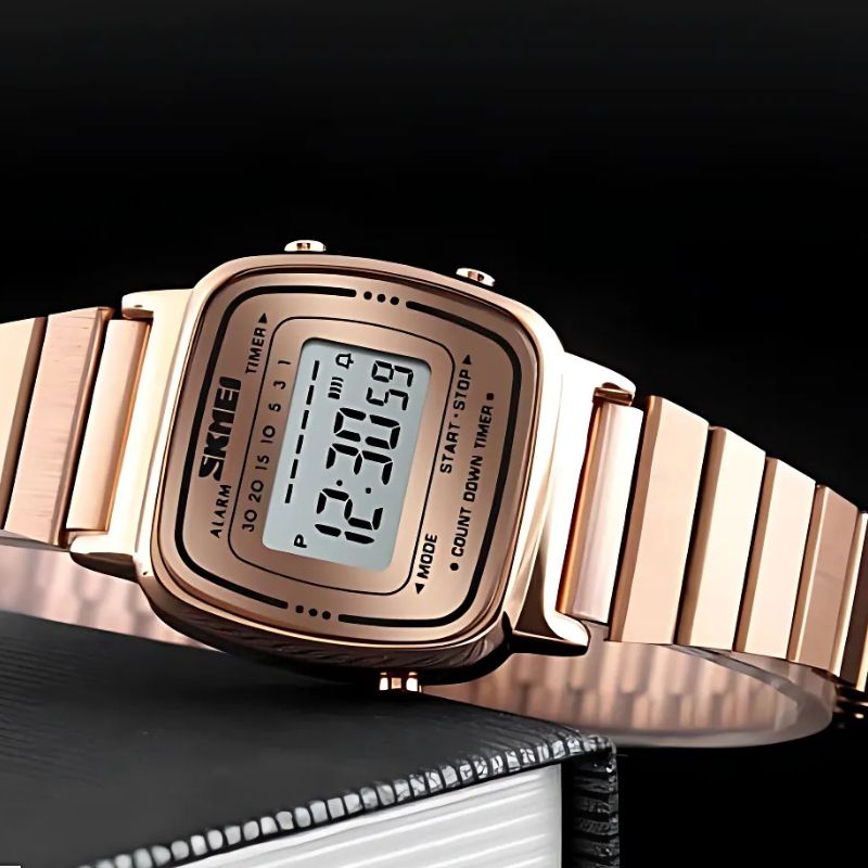 Women's Digital Watch, Rose Gold Design, Instant Read