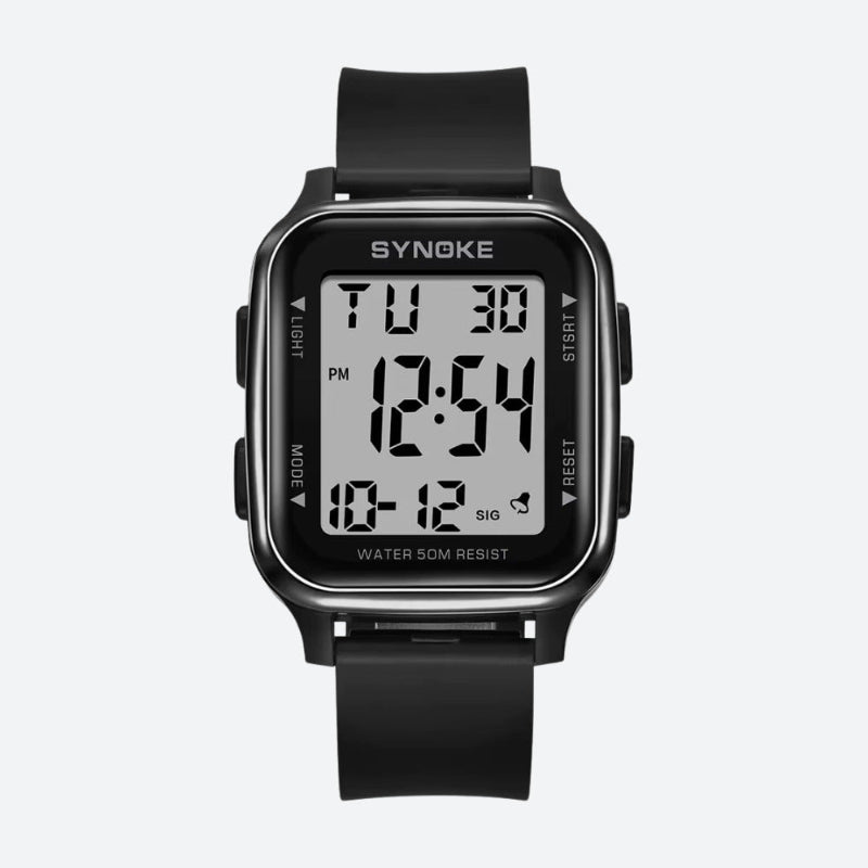 Men's digital watch, waterproof with chronograph
