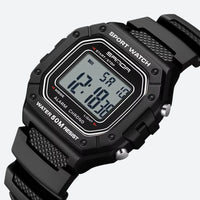 Square digital watch for men, sports, multifunctional